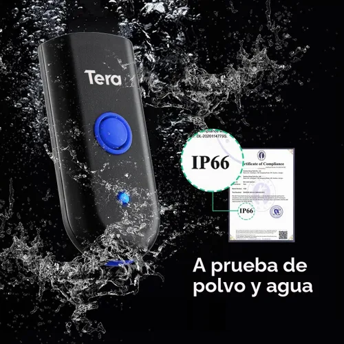 Vista 2 de Escáner de código de barras Tera inalámbrico portátil: mini lector de bolsillo láser 1D, 1100L