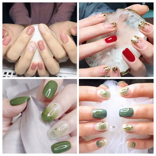 Vista 5 de 420 piezas de 30 hojas de envolturas de uñas con lima de uñas, tiras de esmalte de uñas con diseño degradado con brillantina, calcomanías