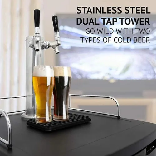 Vista 7 de TMCRAFT Kit de torre Kegerator, kit de conversión de cerveza de doble toque, torre de cerveza de acero inoxidable con regulador CGA-320 de doble