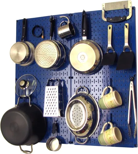 Vista 34 de Wall Control Organizador de Tablero Perforado de Cocina Estante de Almacenamiento de Ollas y Sartenes Kit de Organización con Tablero Perforado