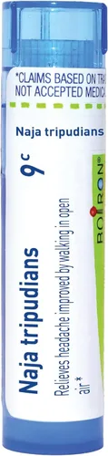 Vista 11 de Boiron Naja Tripudians 1M Md 80 pellets para dolor de cabeza mejorado caminando al aire libre Single-medicine homeopathic pellets for Headaches.