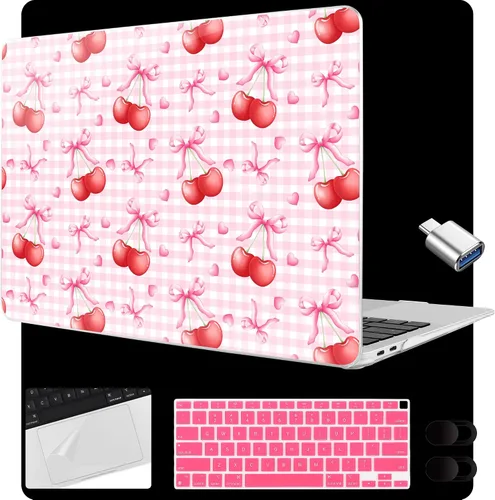 Vista 24 de MEEgoodo Funda para MacBook Air de 13.3 pulgadas 2021 2020 2019 2018 A2337 M1 A2179 A1932, carcasa para laptop para MacBook Air M1 con cubierta