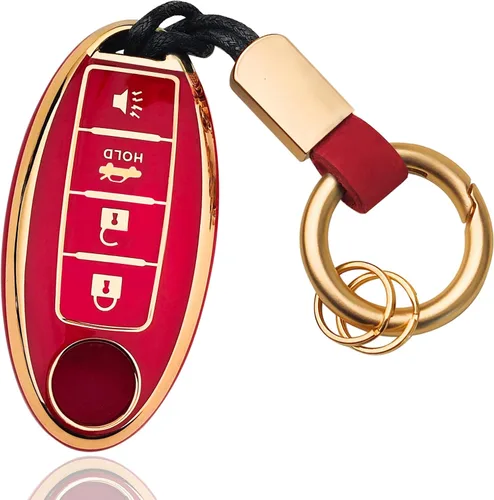 Vista 12 de OLLEN Funda para llavero de TPU de 4 botones con anillo sin tornillos, apta para Nissan Altima Sentra Maxima Murano Rogue Armada Pathfinder, funda