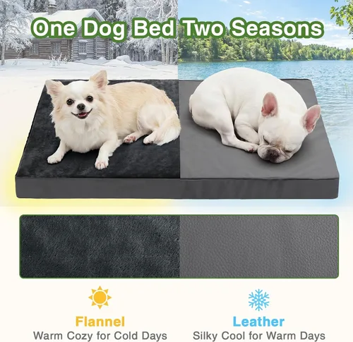 Vista 5 de Cojín impermeable de la jaula de la cama del perro pequeño 24", alfombra ortopédica lavable del gato del cachorro Outdoor Pet Bed Foam, Reversible