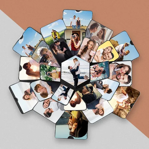 Vista 5 de Set de regalo explosivo, álbum de fotos DIY, caja sorpresa de amor explosiva, caja de regalo emergente creativa para parejas, día de la madre, boda