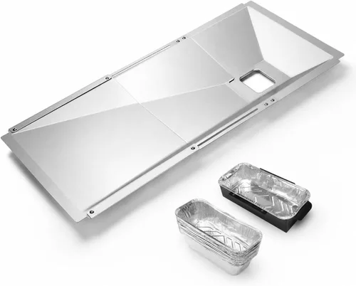 Vista 8 de Utheer - Bandeja de grasa ajustable con 10 revestimientos de aluminio para parrillas de 2/3/4 quemadores Fits Nexgrill, Charbroil, Cuisinart