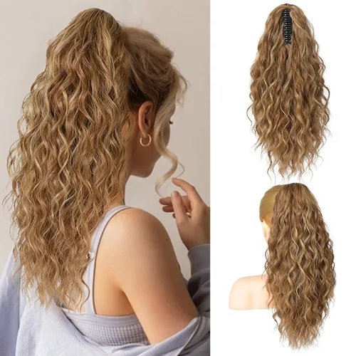 Vista 20 de SEIKEA Highight - Extensión de cola de caballo de 10 pulgadas, corta, gruesa, ondulada, suave, de aspecto natural, clip en una pieza, cola de Marrón