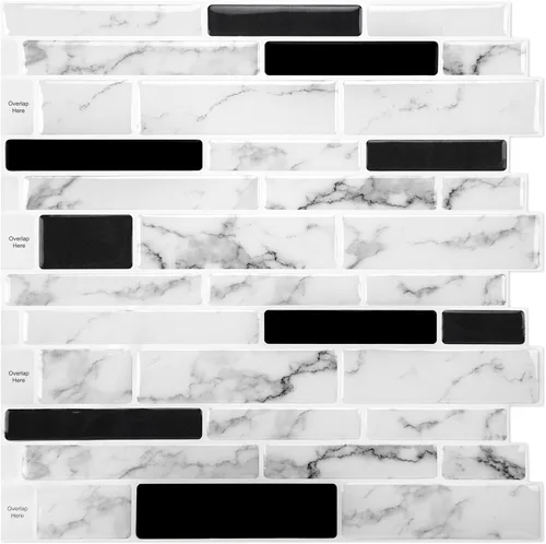 Vista 8 de WOWSTAR Azulejos Autoadhesivos de 10 Hojas para Salpicadero de Cocina, Azulejos Adhesivos para Salpicadero de Cocina (12"x 12", Gris)