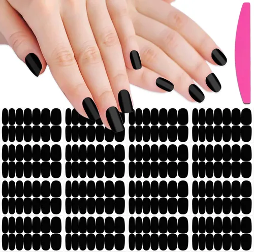 Vista 8 de 16 hojas de envolturas de uñas rosas para mujer, tiras de esmalte de uñas de color sólido, tiras de uñas de gel, autoadhesivas, calcomanías