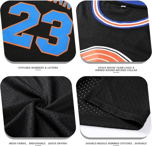 Vista 2 de Camiseta de baloncesto para hombre, camisetas de película espacial de los años 90, Halloween, hip hop, ropa de fiesta, camisas deportivas