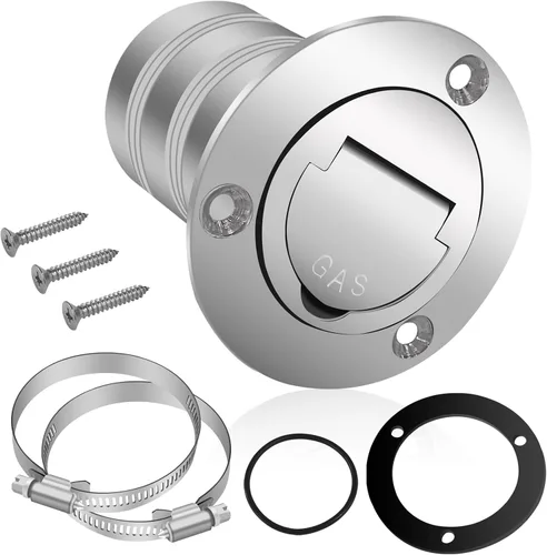 Vista 10 de Llenado/relleno de cubierta de combustible para lancha de 2 pulgadas (1.969 in) con tapa sin llave, relleno de cubierta de acero inoxidable de 2
