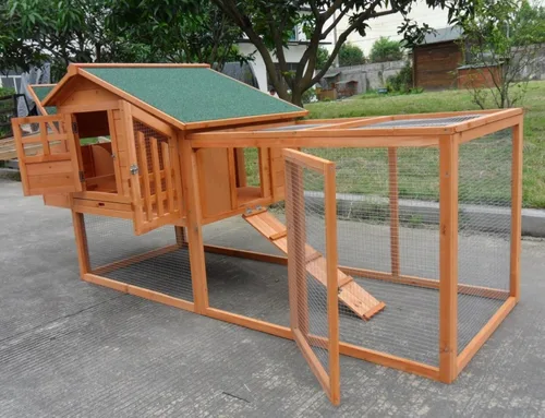 Vista 4 de Deluxe – Casa gallinero grande de madera para patio trasero, para 3 a 5 pollos, con caja de nido