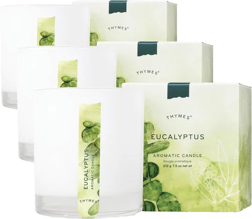 Vista 4 de Thymes Vela aromática en tarro - Vela perfumada de aroma a Coralina Acuática para una fragancia fresca del hogar - Velas mate blancas (7.5 oz)