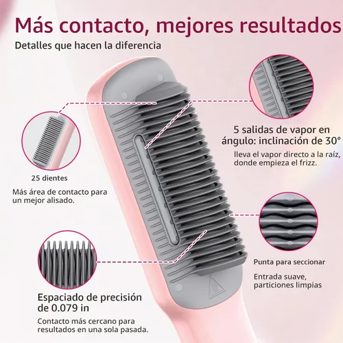 Vista 5 de Lanvier Cepillo alisador de vapor, sin encrespamiento de una pasada