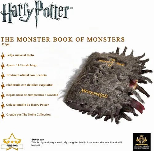Vista 3 de The Noble Collection Harry Potter Peluche de Coleccionista del Libro de Monstruos de los Monstruos