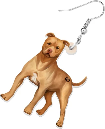 Vista 4 de BONSNY Aretes colgantes de acrílico, divertidos, adorables razas de perros, mascotas, hipoalergénicos, regalo de joyería para mujeres y niñas