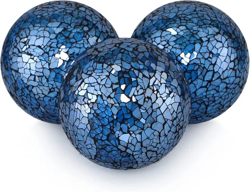 Vista 12 de MDLUU Orbes decorativos de 4 pulgadas, bolas de esfera de mosaico, bolas de centro de mesa para cuencos, jarrones, decoración de mesa de comedor