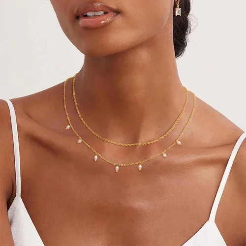 Vista 2 de CHESKY Collar de cadena de serpiente chapada en oro de 14 quilates, collar de espiga de oro, gargantilla de oro para mujer, regalos de joyería