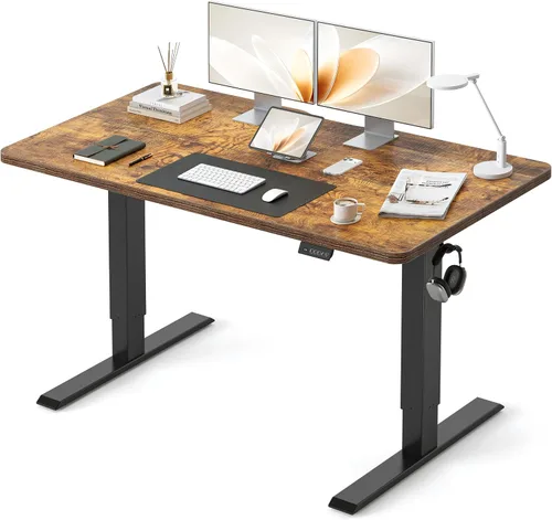 Vista 18 de CubiCubi Escritorio eléctrico grande de pie de 48 x 30 pulgadas, escritorio Negro