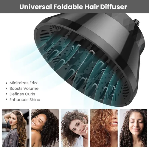 Vista 3 de Segbeauty Difusor de pelo plegable universal, plegable de viaje, ajustable, de secado rápido, difusor de secado rápido, accesorio portátil