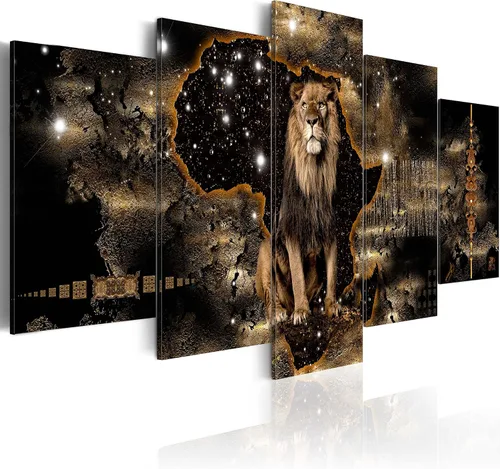 Vista 61 de artgeist Lienzo acústico para pared, diseño de África, 40 x 20 pulgadas, 5 piezas con impresión de sonido de espuma acústica, sala de arte de África