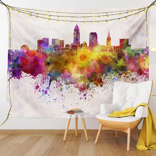 Vista 38 de Lunarable Tapiz de Puerto Rico, histórico Fort San Felipe del Morro, paisaje de América Central y Caribe, decoración de tela para colgar en la pared