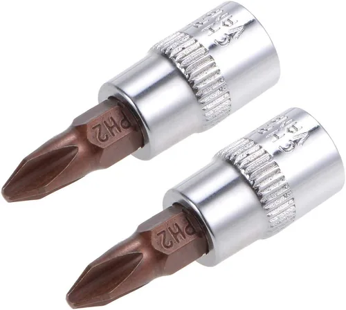 Vista 4 de uxcell 1/4" Drive x PH1 Phillips Bit Socket, S2 Brocas de acero, CR-V Sockets 1.496 in Longitud (solo para uso manual), 2 piezas