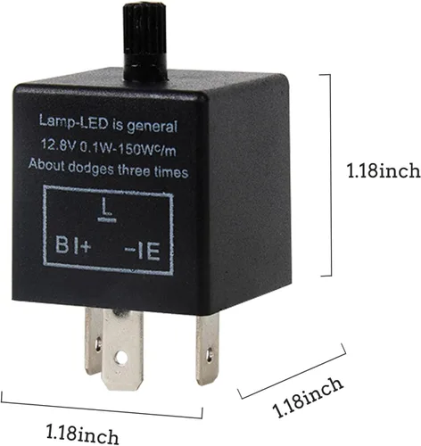 Vista 6 de Relé intermitente LED CF-13, relé de señal de giro ajustable de 3 pines CF13 EP34 - Relé intermitente para luces LED, resuelve problemas
