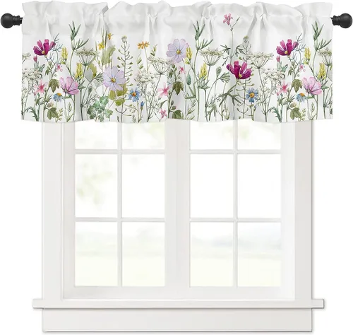 Vista 17 de Cortinas de cocina con muñeco de nieve azul para ventana de baño de cocina