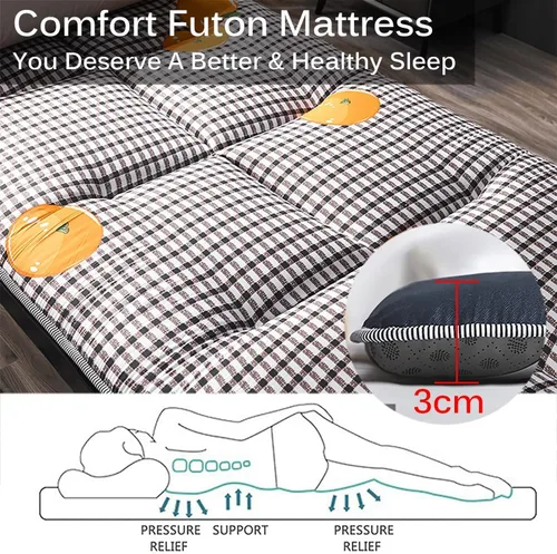 Vista 7 de Colchón japonés, colchón extra futón, tapete plegable para dormir, para sala de estar, dormitorio, camping