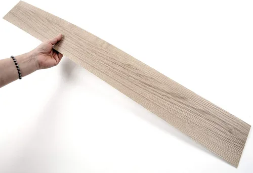 Vista 3 de ROSEROSA Pelar y pegar, tablón de piso de polipropileno de ingeniería con patrón de madera de acacia, suelo duradero (ECK-705: 5 tablas)