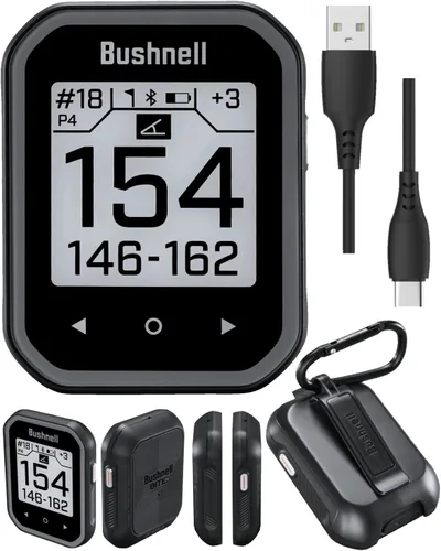 Vista 6 de Bushnell Phantom 2 Telémetro GPS negro con soporte magnético BITE y GreenView con paño de limpieza de lentes Wearable4U