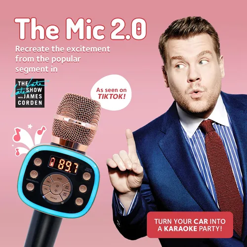 Vista 7 de Máquina de Karaoke para Compartir Viaje para Niños y Adultos, Micrófono de Karaoke Inalámbrico y Bluetooth Carpool Karaoke The Mic 2.0 - con Efectos
