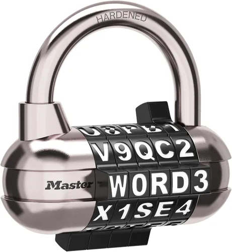 Vista 2 de Master Lock Candado, establece tu propio candado de combinación de palabras, 2-1/2 pulgadas de ancho, negro, 1534DBLK