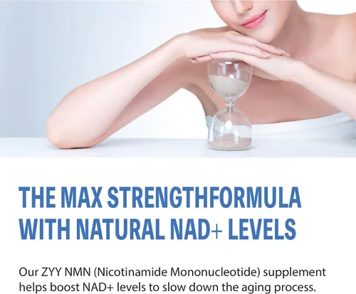 Vista 4 de zyy Suplemento NMN Mononucleótido de nicotinamida real 18000mg por botella, 300mg por porción para la salud celular, antienvejecimiento 120 cápsulas