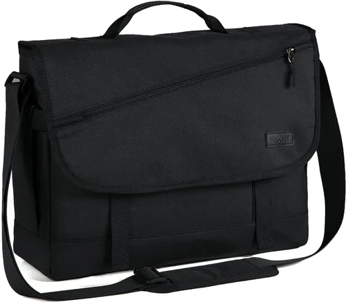 Vista 11 de VASCHY Bolsa de mensajero para hombre, bolso cruzado de moda para laptop, bolsa lateral para hombres y mujeres para el trabajo, negocios