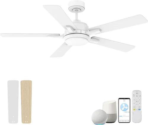 Vista 8 de cumilo Ventiladores de techo inteligentes de 52 pulgadas con control remoto de luces, motor de CC silencioso, ventilador de techo moderno