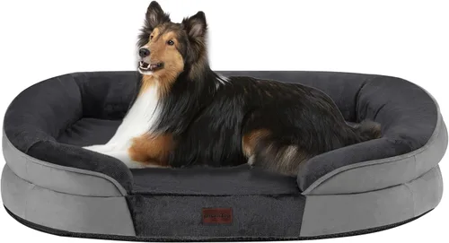 Vista 11 de Dwanton - Cama ortopédica para perros medianos con espuma de gel de memoria, sofá impermeable para perros, cama lavable para mascotas con cojín