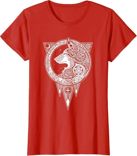Vista 32 de Viking Fenris Wolf - Camiseta de mitología nórdica con símbolo de Fenrir Asphalt Grey