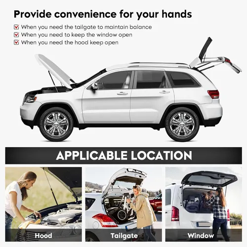 Vista 2 de 2 piezas de soportes de elevación de portón trasero de maletero, amortiguadores, puntales de compuerta trasera, varillas compatibles con Mini Cooper