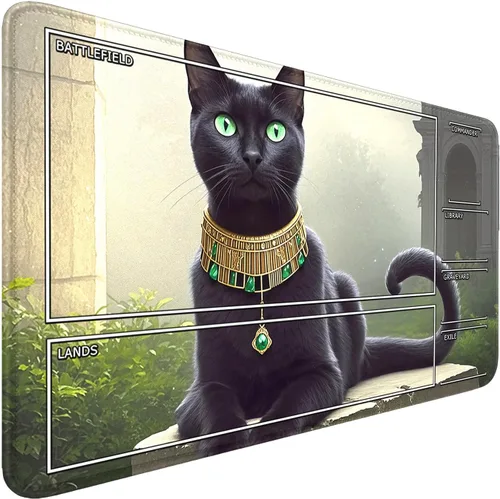 Vista 14 de MTG - Tapete de juego con bordes cosidos, parte inferior de goma antideslizante, tapete de juego TCG para gatos, superficie de goma lisa, tapete