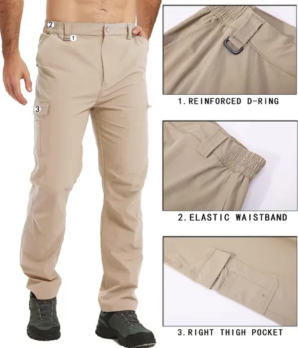 Vista 3 de Men's Hiking Cargo Work Pants Waterproof Lightweight Quick Dry Outdoor Fishing Travel Mountain Tactical Pants