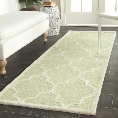 Vista 72 de Tapete Safavieh de la colección Cambridge, modelo CAM134X, hecho a mano, de lana de primera calidad, formas geométricas marroquíes, color gris