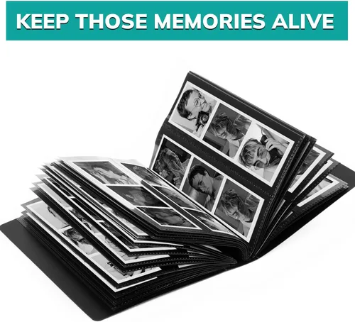 Vista 3 de pbf - Álbum de fotos de 2 x 6 pulgadas con fundas para fotos, libro de recuerdos de tiras de 2 x 6 pulgadas, álbum de tira de fotos, álbum de fotos