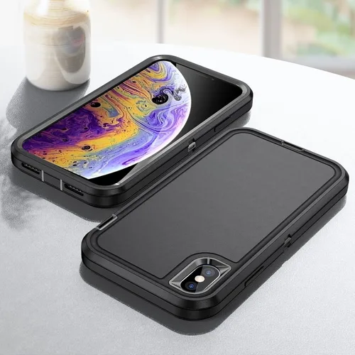 Vista 7 de Funda para iPhone Xs para hombre, híbrida a prueba de caídas, resistente, a prueba de golpes, ajuste delgado, ligera, funda protectora para iPhone