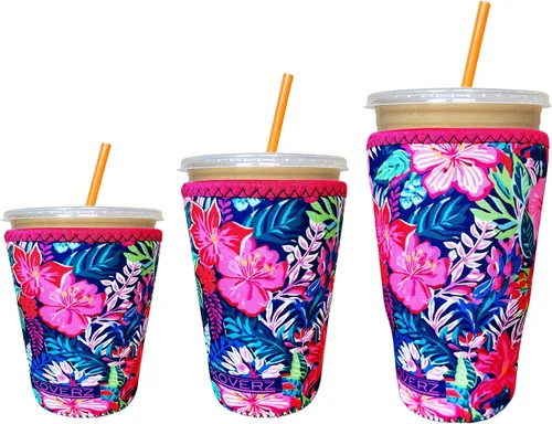 Vista 10 de Funda Koverz para café helado, funda aislante de neopreno para taza, se ajusta a una taza de café de 32 Oz., lavable y reutilizable, accesorios