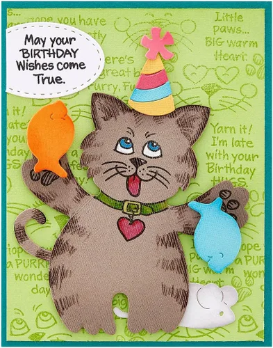 Vista 7 de Spellbinders STP-201 Stampendous Kitty Hugs Faces and Sentiments - Juego de sellos transparentes de The Stampendous Hugs Collection