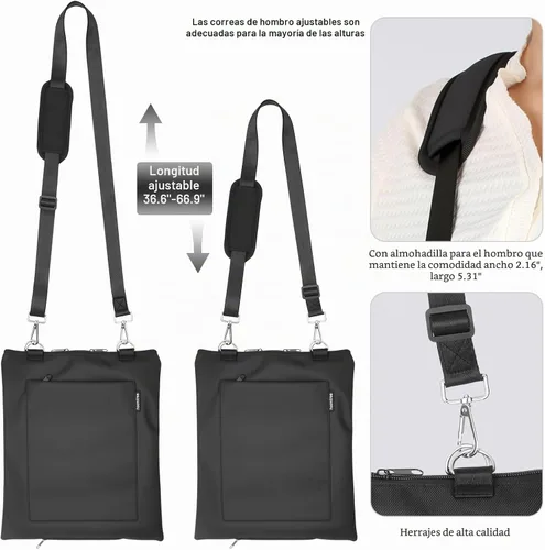 Vista 5 de Soporte para bolsa de drenaje de orina, funda de privacidad para bolsas de catéter u orina, con correa ajustable, diseño de cremallera, impermeable