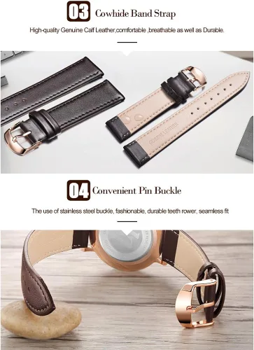Vista 4 de OLEVS Reloj para hombre de lujo ligero de cuero impermeable con movimiento japonés para hombre con fecha calendario minimalista ultrafino clásico