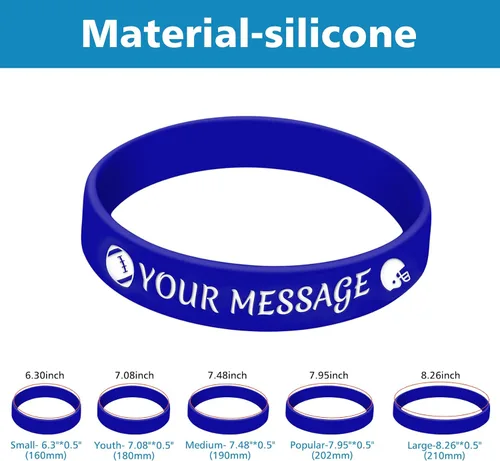 Vista 2 de Pulseras personalizadas para eventos a granel de 1 a 5000 unidades con icono de logotipo de texto, pulsera de silicona personalizada de 1/2 pulgada